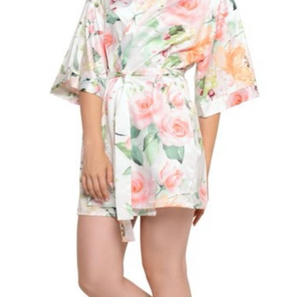 Floral Print Women's Robe - Picture 2 of 7